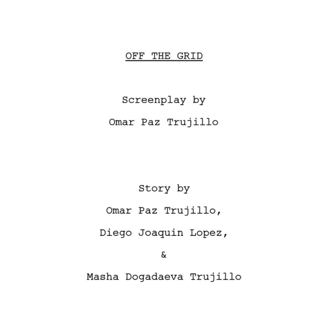 OFF THE GRID writing sample